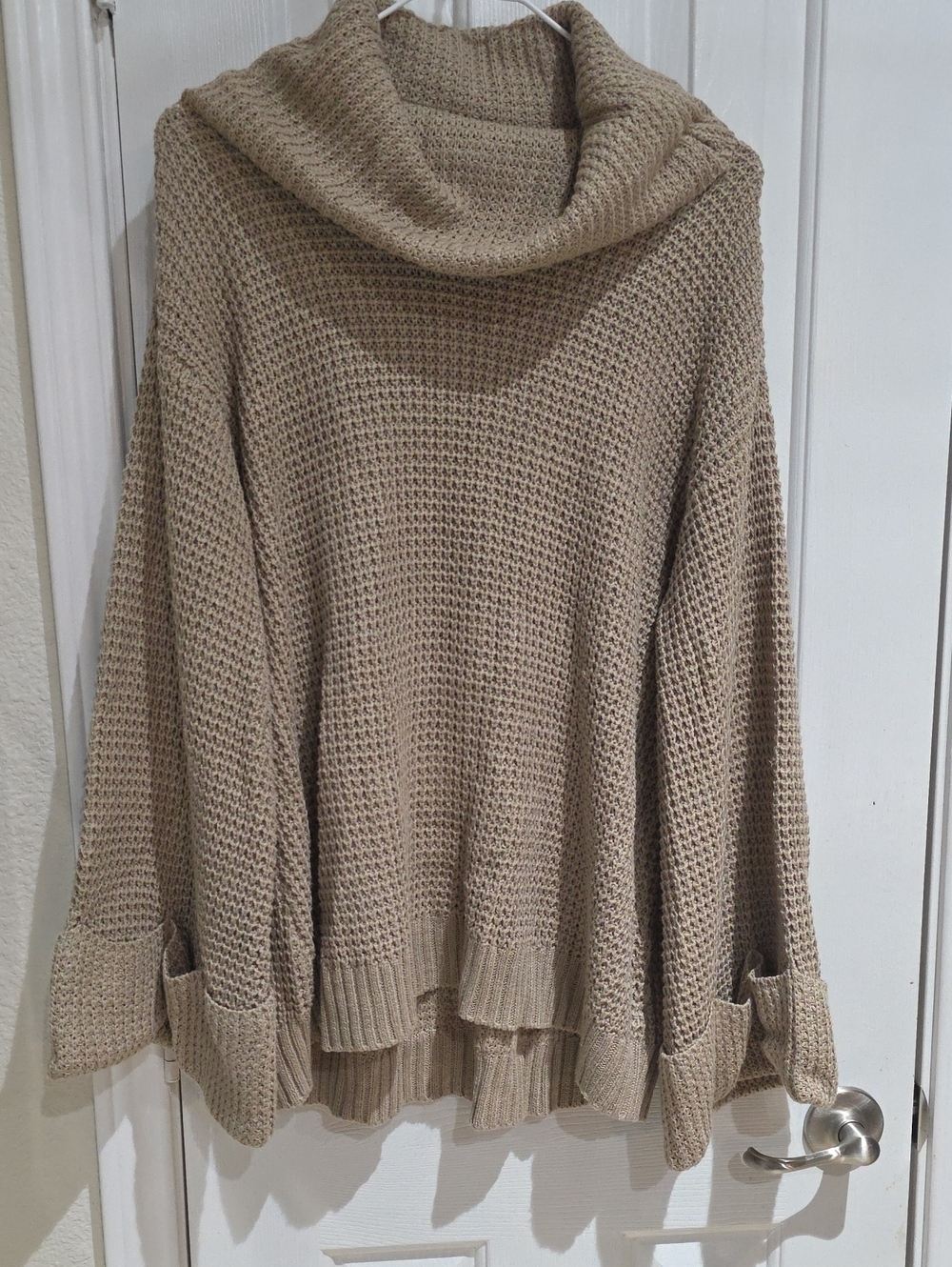 Show Me Your Mumu Cozy Oversized Cowl Neck Sweater - Beige/ Tan SZ S
